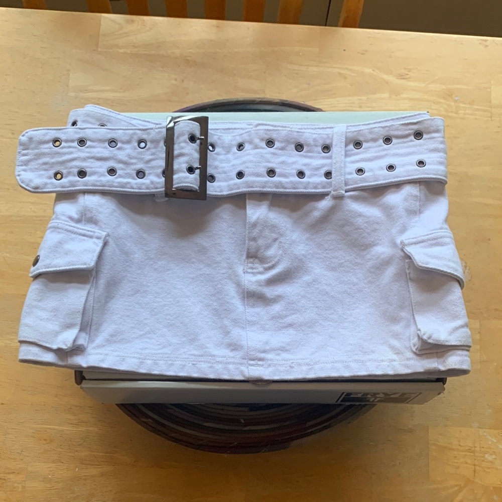 Princess Polly White Belted Mini Skirt